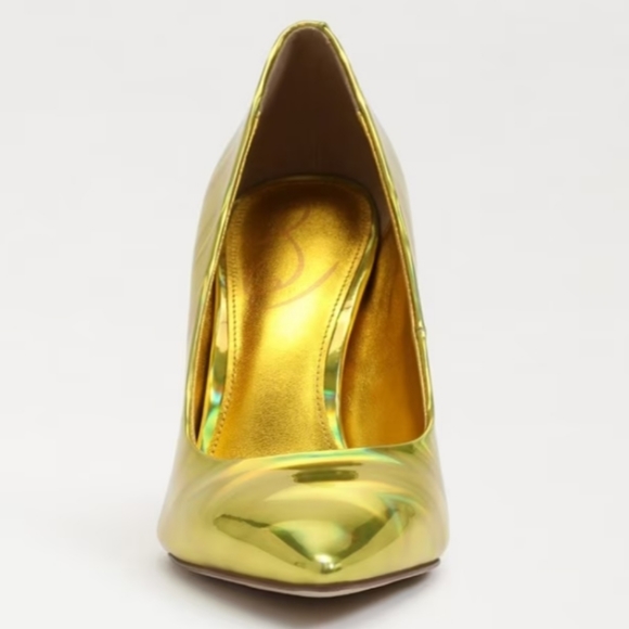 Sam Edelman Holographic Yellow Gold Pump Pointed Toe Heels - Brand new! - Picture 3 of 12